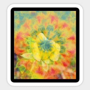 Mysterious rose in vibrant mandala Sticker